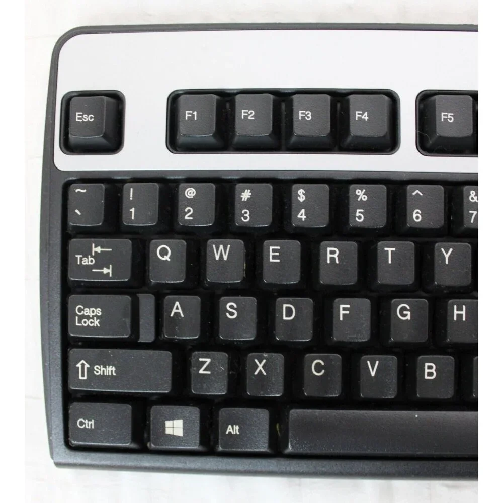 HP Full USB Wired Standard Keyboard & Optical Mouse Black SIlver Number Pad